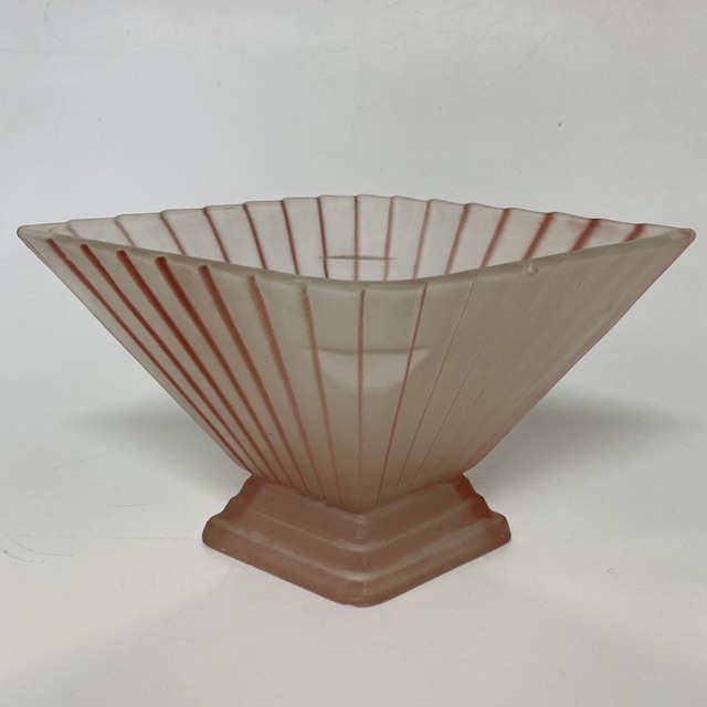 VASE, Art Deco - Pink Glass Stripe